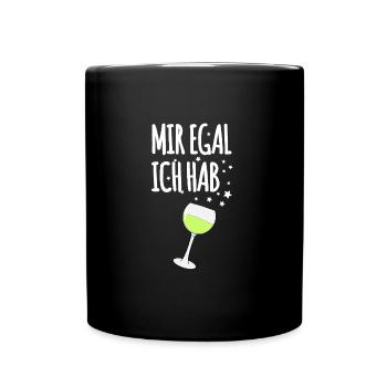 Mir Egal Ich Hab Weinschorle - Tasse einfarbig - Schwarz - Vorne