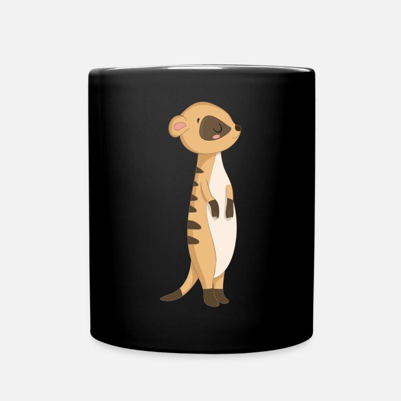 Süßes Erdmännchen - Tasse einfarbig - Schwarz