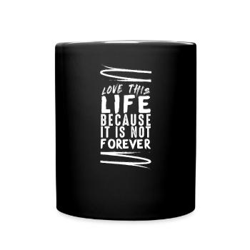 La vie citation - Mug uni - noir - Devant