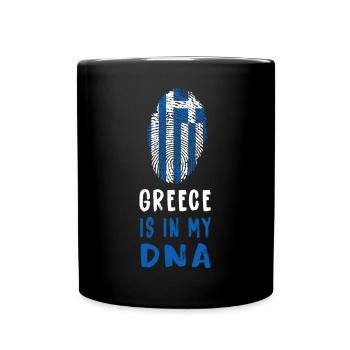 Griechenland ist in meiner DNA Design - Tasse einfarbig - Schwarz - Vorne