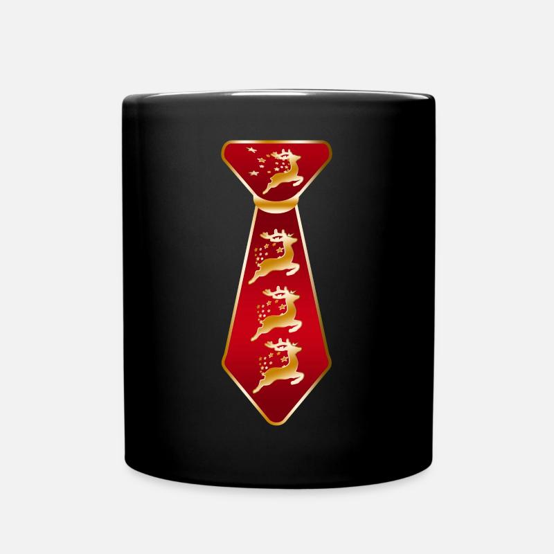 Rentier Silhouette Festliche Krawatte - Tasse einfarbig - Schwarz