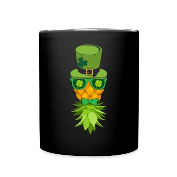 St. Patty Pineapple With Ivy Cap Shamrock - Full Colour Mug - black - Front