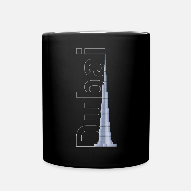 Dubai Skyline – Burj Khalifa - Tasse einfarbig - Schwarz