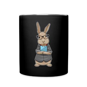 Hase Sekretärin Klemmbrett Büro - Tasse einfarbig - Schwarz - Vorne