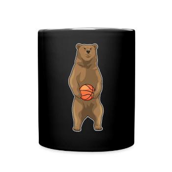 Bear Basketball Player Basketball - Full Colour Mug - black - Front