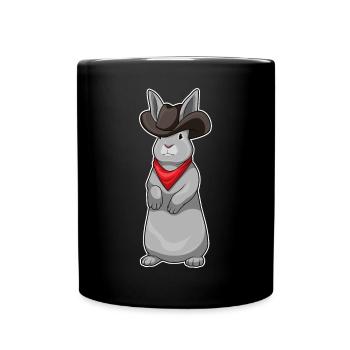 Rabbit Cowboy Cowboy Hat - Full Colour Mug - black - Front