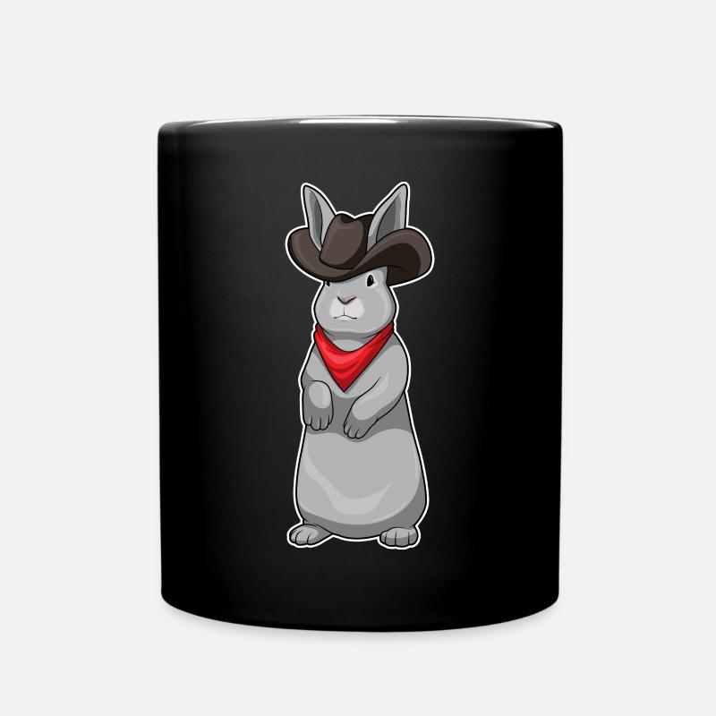 Hase Cowboy Cowboyhut - Tasse einfarbig - Schwarz