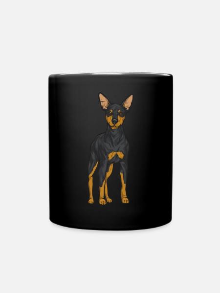 Zwergpinscher Rehpinscher Min Pin Hund - Tasse einfarbig - Schwarz