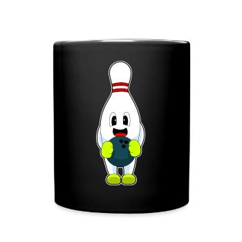 Bowling Bowlingkugel Pin - Tasse einfarbig - Schwarz - Vorne