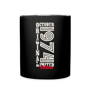 49th Birthday Original October Year 1974 - Full Colour Mug - black - Front