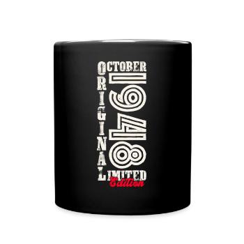 75e anniversaire Original Octobre Année 1948 - Mug uni - noir - Devant