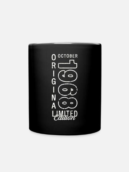 55th Birthday Gift Husband October Vintage 1968 - Full Colour Mug - black