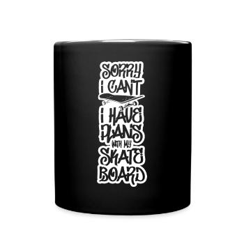 J’ai des projets avec mon skateboard - Mug uni - noir - Devant