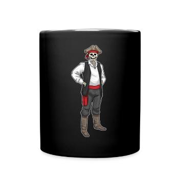 Skeleton Halloween Pirate - Full Colour Mug - black - Front