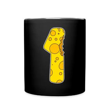 Zahl 1 - Eins - Gewinner - Erster -Sieger - Tasse einfarbig - Schwarz - Vorne