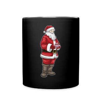 Petit gâteau de Noël Père Noël - Mug uni - noir - Devant
