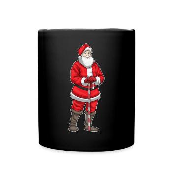 Père Noël bâton de marche - Mug uni - noir - Devant