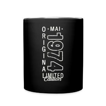 Anniversaire 1974 Mai 1974 Millésime 1974 Légende 74 - Mug uni - noir - Devant