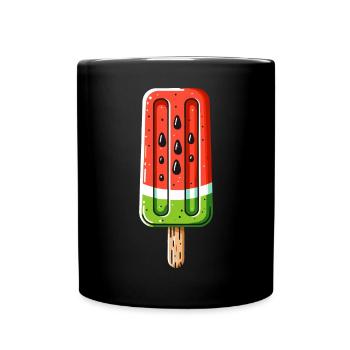 Motif de crème glacée à la pastèque, motif d’été frais - Mug uni - noir - Devant