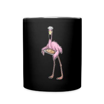 Flamingo Bäcker Brot Backen - Tasse einfarbig - Schwarz - Vorne
