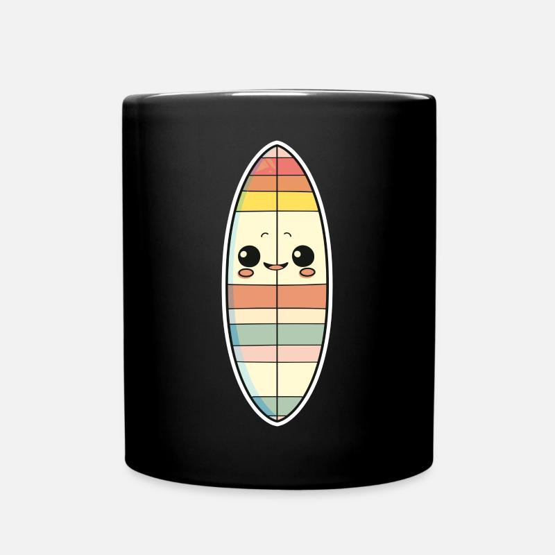 Planche de surf style bande dessinée - Mug uni - noir
