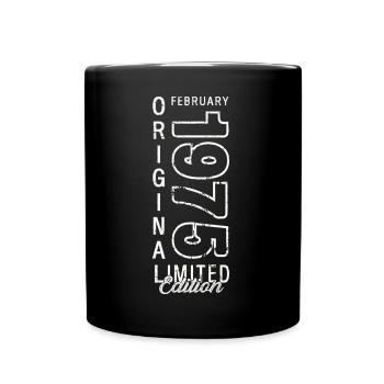 50th Birthday Gift Husband Original February 1975 - Full Colour Mug - black - Front