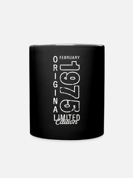 50ème anniversaire cadeau mari Original février 1975 - Mug uni - noir