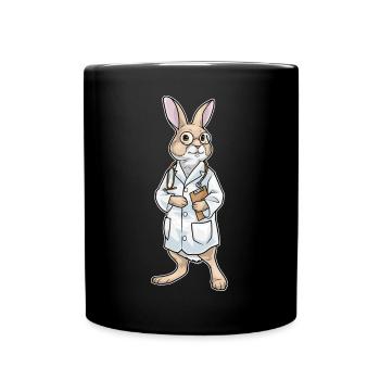 Hase Arzt Stethoskop - Tasse einfarbig - Schwarz - Vorne