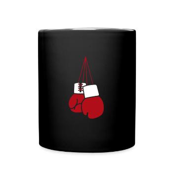 Hängende Boxhandschuhe - Boxxing - Tasse einfarbig - Schwarz - Vorne