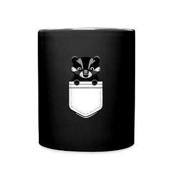 Adorable Badger Peeking From A White Pocket - Tasse einfarbig - Schwarz - Vorne
