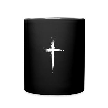 Kreuz Christentum Jesus Kirche Religion Bibel Neu - Tasse einfarbig - Schwarz - Vorne