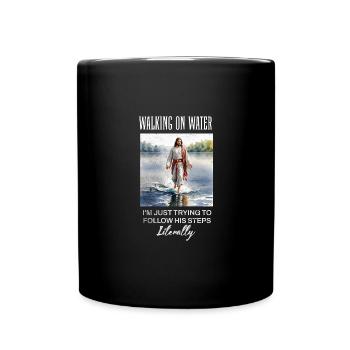 Drôle de vêtements chrétiens - Se réveiller sur l’eau, - Mug uni - noir - Devant