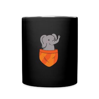 Lustiger Elefant Elefanten Zoo Tier Spaß Liebhaber - Tasse einfarbig - Schwarz - Vorne