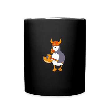 Papageientaucher Puffin - Tasse einfarbig - Schwarz - Vorne
