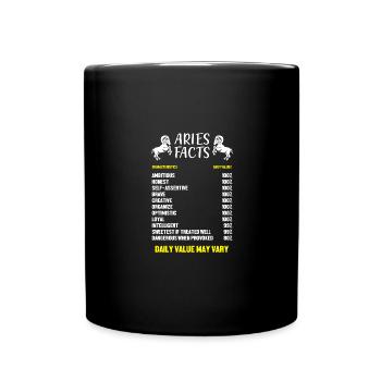 Sternzeichen Widder - Tasse einfarbig - Schwarz - Vorne