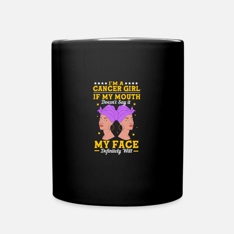 Sternzeichen Krebs - Tasse einfarbig - Schwarz