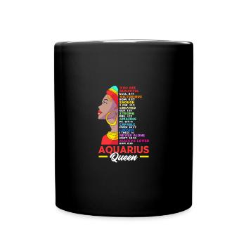 Sternzeichen Wassermann - Tasse einfarbig - Schwarz - Vorne