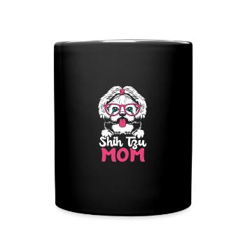 Shih Tzu - Tasse einfarbig - Schwarz - Vorne