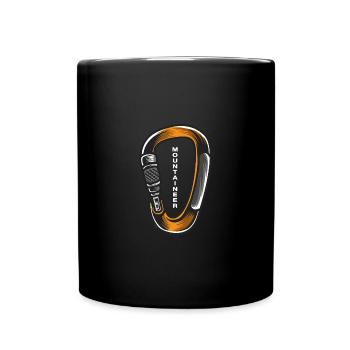 Alpinist Berg Karabiner alpin klettern Bergsteigen - Tasse einfarbig - Schwarz - Vorne
