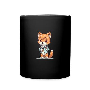 japanisch Hund Shiba Inu Krankenschwester - Tasse einfarbig - Schwarz - Vorne