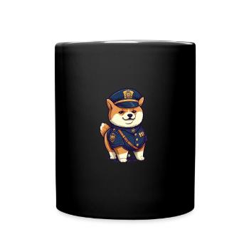 Chien japonais Shiba Inu, policier de profession - Mug uni - noir - Devant