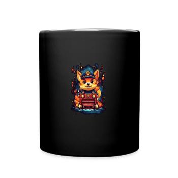 Japanese dog Shiba Inu fire department mission - Full Colour Mug - black - Front