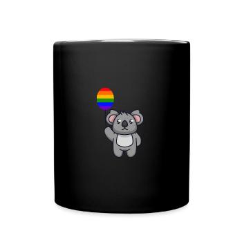 Rainbow Balloon Koala Australia Animal LGBT - Full Colour Mug - black - Front
