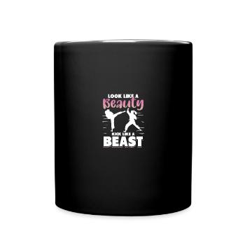 Look Like A Beauty Kick Like A Beast Boxing Gym - Tasse einfarbig - Schwarz - Vorne