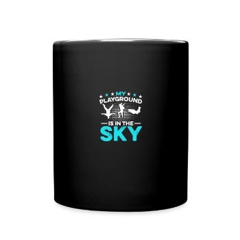 My Playground Is In The Sky Paragliding Skydiving - Full Colour Mug - black - Front