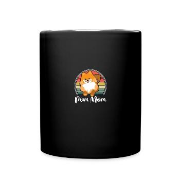 Pom Mom Niedlicher Pomeranian Zwergspitz - Tasse einfarbig - Schwarz - Vorne