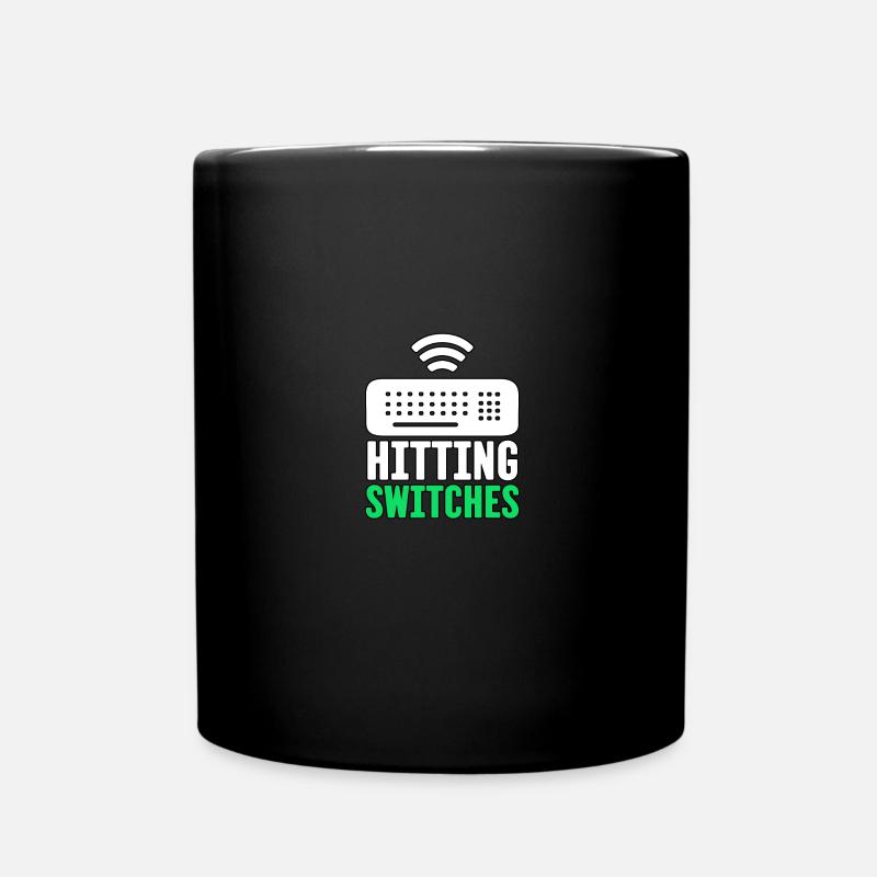 Hitting Switches for IT Tech Job System Network - Full Colour Mug - black