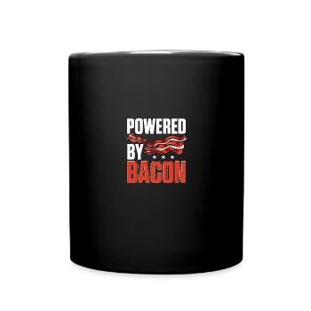 Powered By Bacon For Bacon Lovers - Full Colour Mug - black - Front