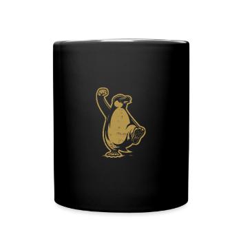 Resist Penguin Grunge Protest - Tasse einfarbig - Schwarz - Vorne