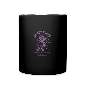 Dusty Boots Dancing Skeleton Cowboy Hat Western - Full Colour Mug - black - Front